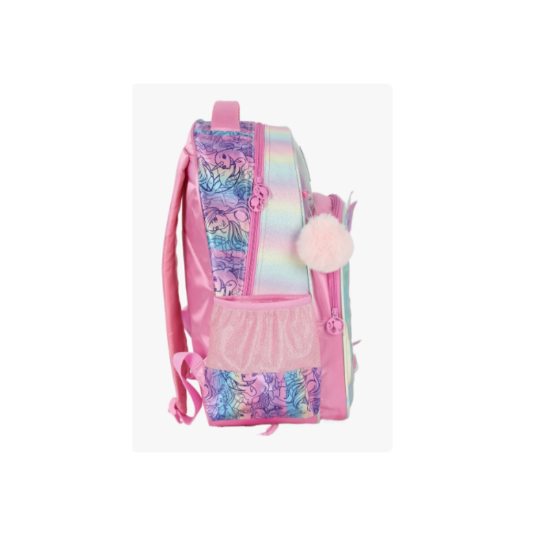 Mochila Escolar Alça Barbie Fada Holográfico Rosa